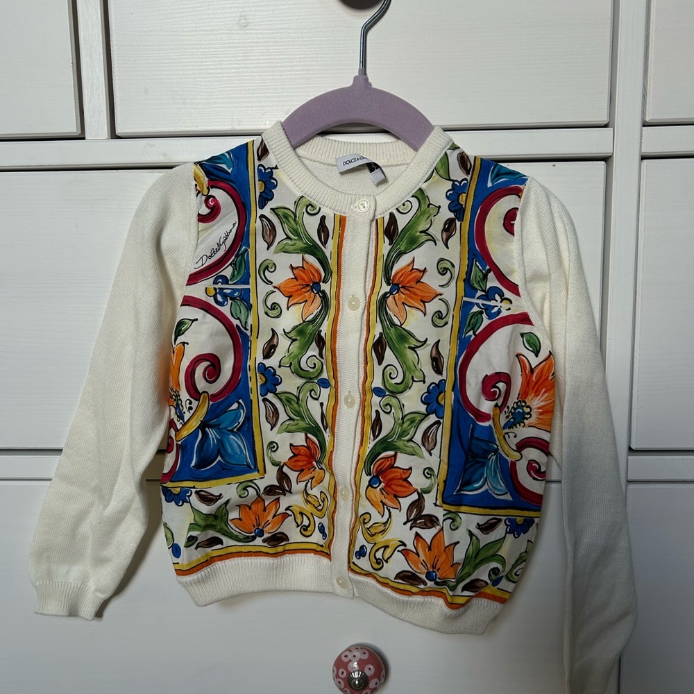 Dolce & Gabbana Kids Cream Floral Sweater